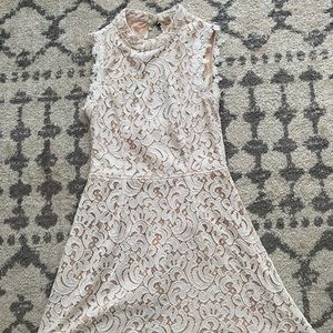 Only Worn Once! High-neck white lace dress!
